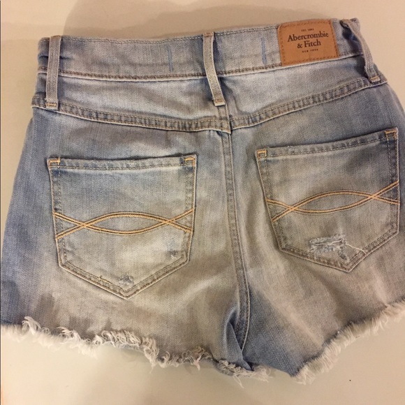 ABERCROMBIE AND FITCH HIGH WAISTED DENIM SHORTS - Picture 2 of 5